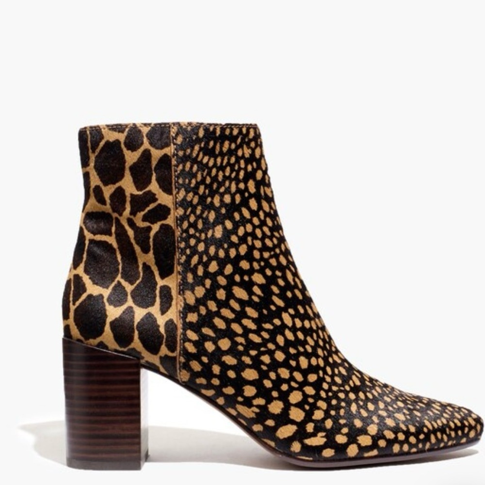 guc madewell fiona Giraffe Print spot mix calf hair toffee multi Boots 7 - Picture 2 of 14